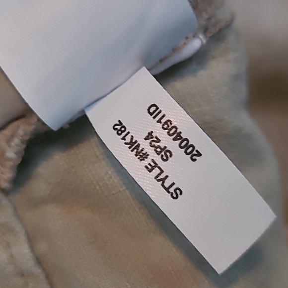 Madewell Harlow Tan Wide Leg Pleated Pants 100% Linen Wmns Petite 16 Boho Casual - Picture 13 of 13